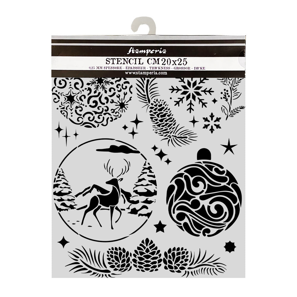 Stamperia Thick Stencil 20 x 25cm Christmas Balls - KSTD215