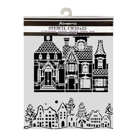 Stamperia Thick Stencil 20 x 25cm Christmas House - KSTD216