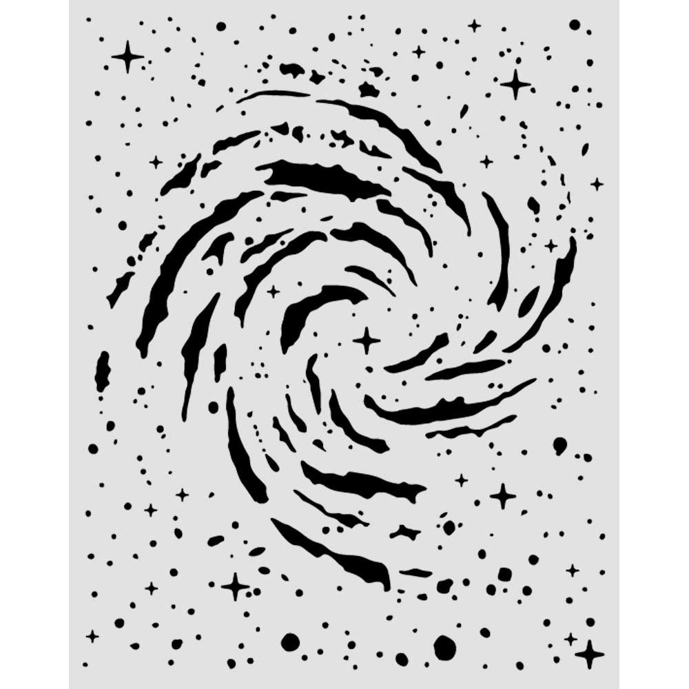 Stamperia Cosmos Thick Stencils 20x25cm Swirling Nebula by Cristina Radovan - KSTD218