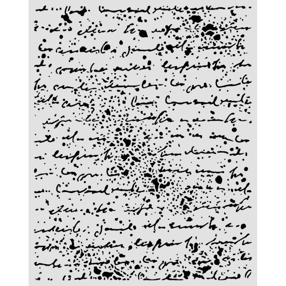 Stamperia Cosmos Thick Stencils 20x25cm Handwriting by Cristina Radovan - KSTD219