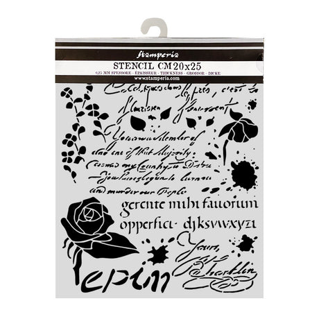 Stamperia Flowers and Poems Thick Stencils 20x25cm Latin Inspirations - KSTD221