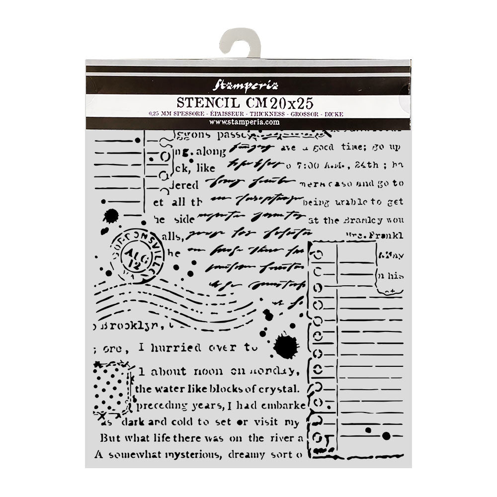 Stamperia Cozy Family Thick Stencils 20x25cm Letters - KSTD222