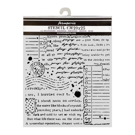 Stamperia Cozy Family Thick Stencils 20x25cm Letters - KSTD222