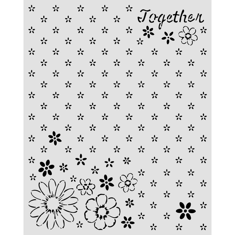 Stamperia Cozy Family Thick Stencils 20x25cm Together Pattern - KSTD223