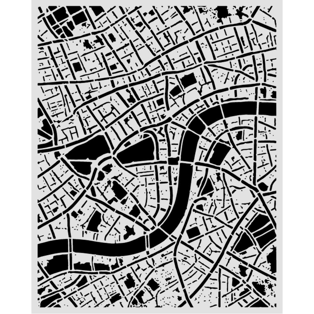 Stamperia Our Way Thick Stencils 20x25cm Street Map - KSTD225