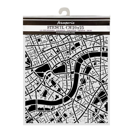 Stamperia Our Way Thick Stencils 20x25cm Street Map - KSTD225