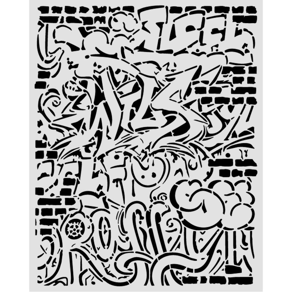 Stamperia Furry Friends 2 Thick Stencils 20x25cm Graffiti by Antonis Tzanidakis - KSTD226