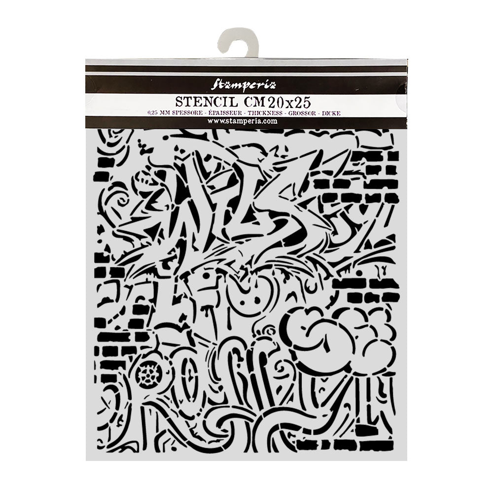 Stamperia Furry Friends 2 Thick Stencils 20x25cm Graffiti by Antonis Tzanidakis - KSTD226