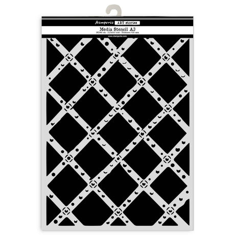 Stamperia Art Stories A3 Stencil Diamond Grid (KSTDA3011)