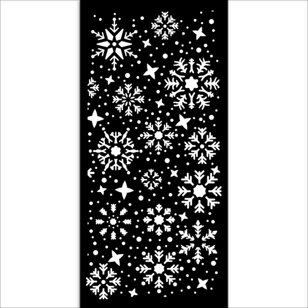 Stamperia Thick stencil cm 12X25 - Gear up for Christmas snowflakes KSTDL100