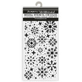 Stamperia Thick stencil cm 12X25 - Gear up for Christmas snowflakes KSTDL100