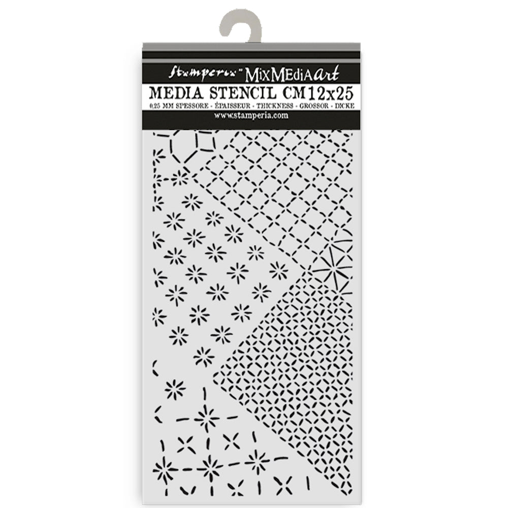 Stamperia Quiet Days Thick Stencil 12x25cm Mixed Tiles (KSTDL135)