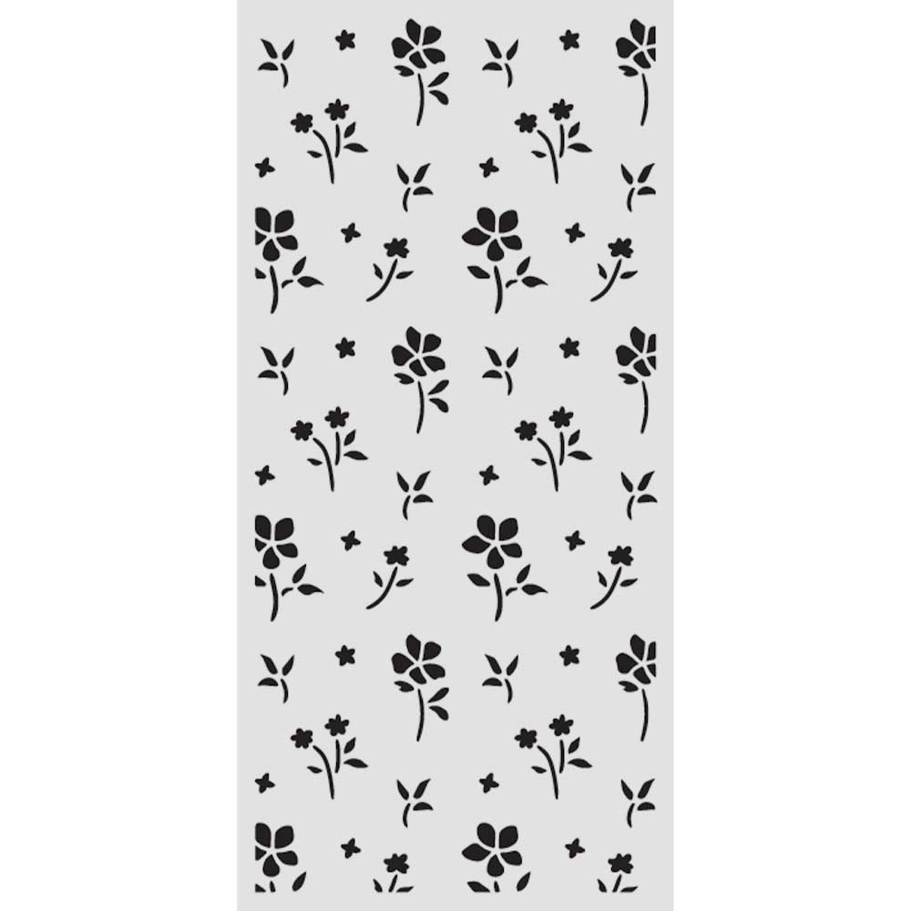 Stamperia Family Thick Stencil 12×25cm Small Flower Pattern (KSTDL142)