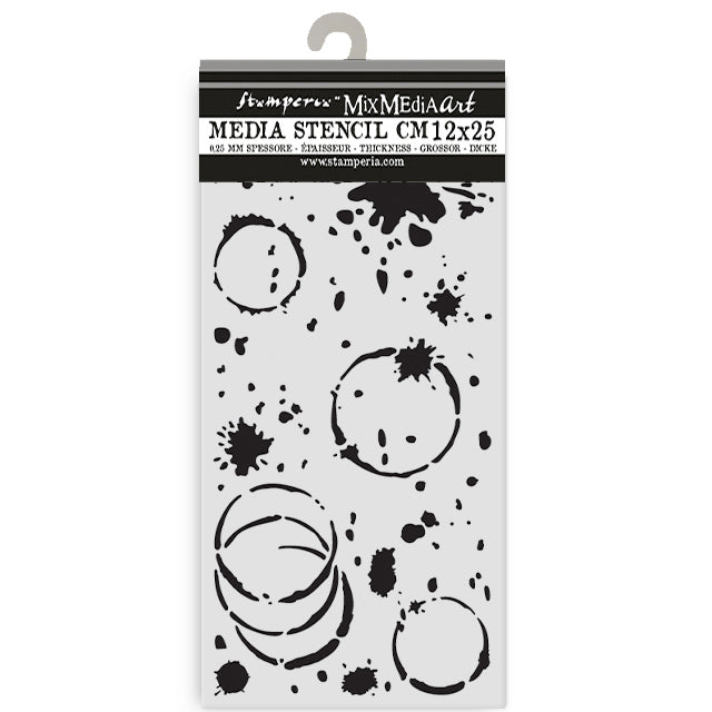 Stamperia Secret Diary Thick Stencil 12x25cm Ink Splatter (KSTDL149)