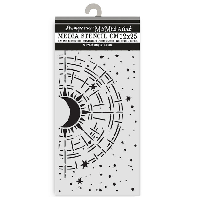Stamperia Secret Diary Thick Stencil 12x25cm Cosmic Compass (KSTDL150)