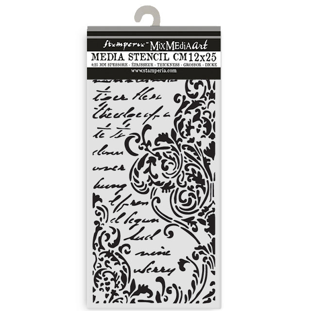 Stamperia Secret Diary Thick Stencil 12x25cm Frieze with Lettering (KSTDL152)