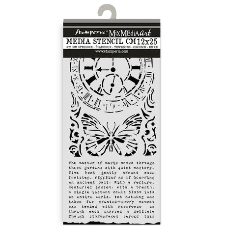 Stamperia Gardens of Time Thick Stencil Clock & Butterfly (KSTDL158)