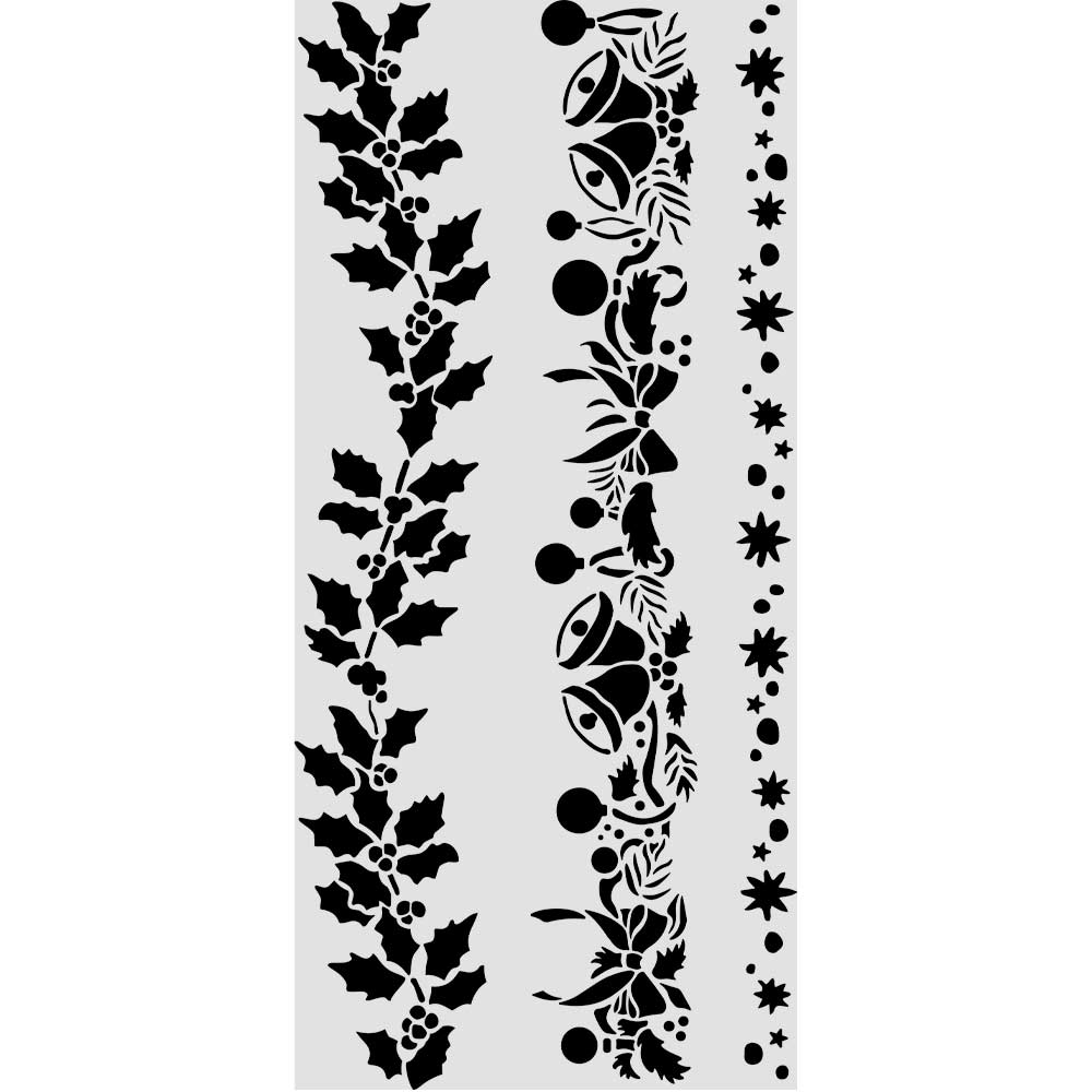 Stamperia Thick Stencil 12 x 25cm Christmas Borders - KSTDL170