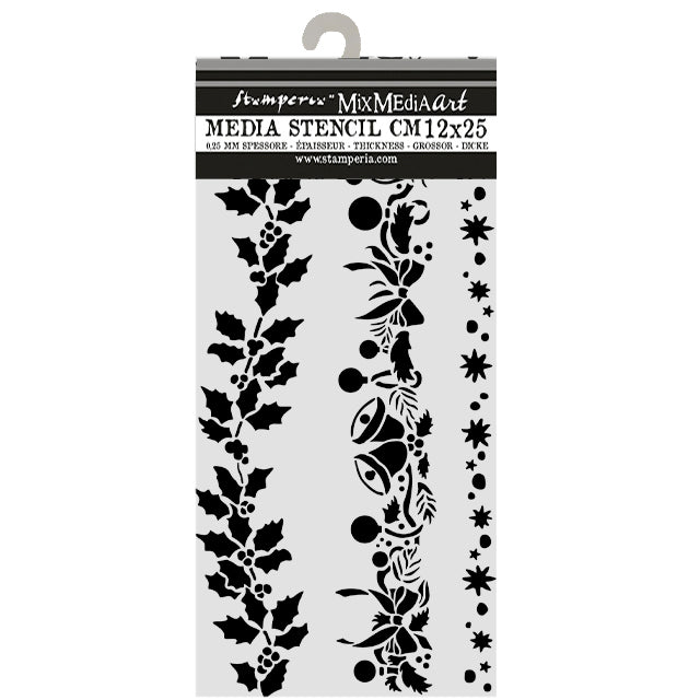 Stamperia Thick Stencil 12 x 25cm Christmas Borders - KSTDL170