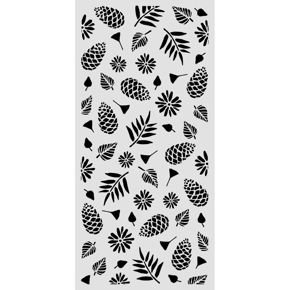 Stamperia Thick Stencil 12 x 25cm Christmas Pinecones Pattern - KSTDL171