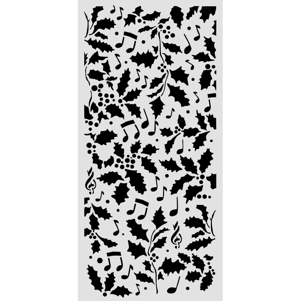 Stamperia Thick Stencil 12 x 25cm Christmas Holly and Leaves - KSTDL172