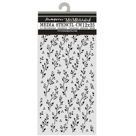Stamperia Cozy Family Thick Stencils 12x25cm Sprig Pattern - KSTDL178