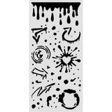 Stamperia Furry Friends 2 Thick Stencils 12x25cm Ink Splatters by Antonis Tzanidakis - KSTDL182