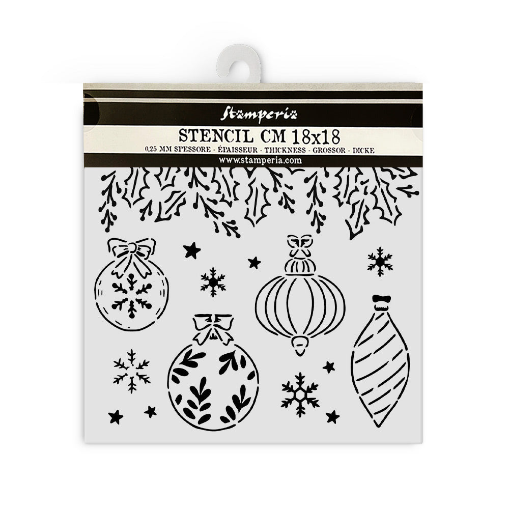 Stamperia Thick stencil cm 18X18 - The Nutcracker christmas balls KSTDQ106