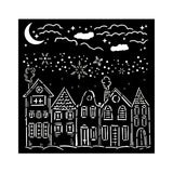 Stamperia Thick stencil cm 18X18 - Classic Christmas houses KSTDQ110