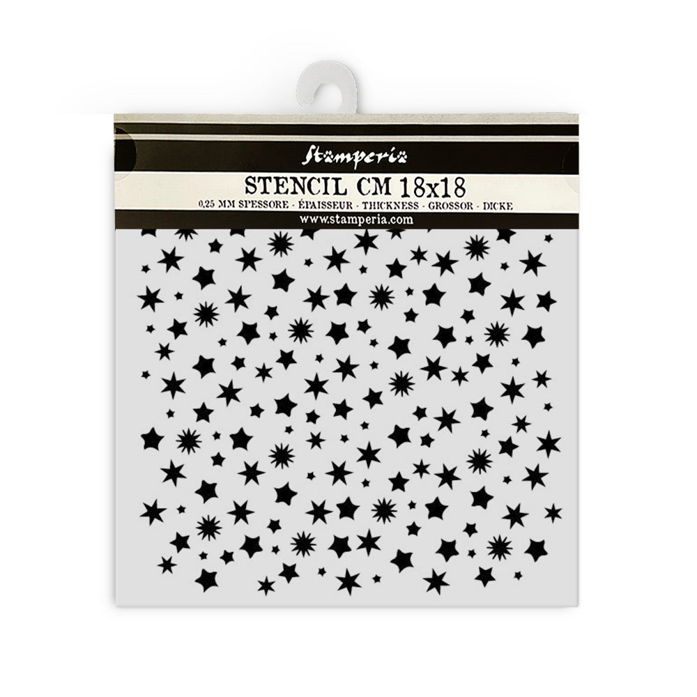 Stamperia Thick stencil cm 18X18 - Classic Christmas stars pattern KSTDQ112