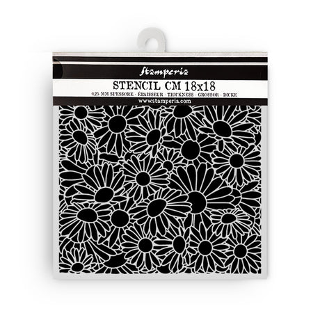 Stamperia Daisy Art Thick Stencil 18x18cm Daisies Pattern (KSTDQ130)