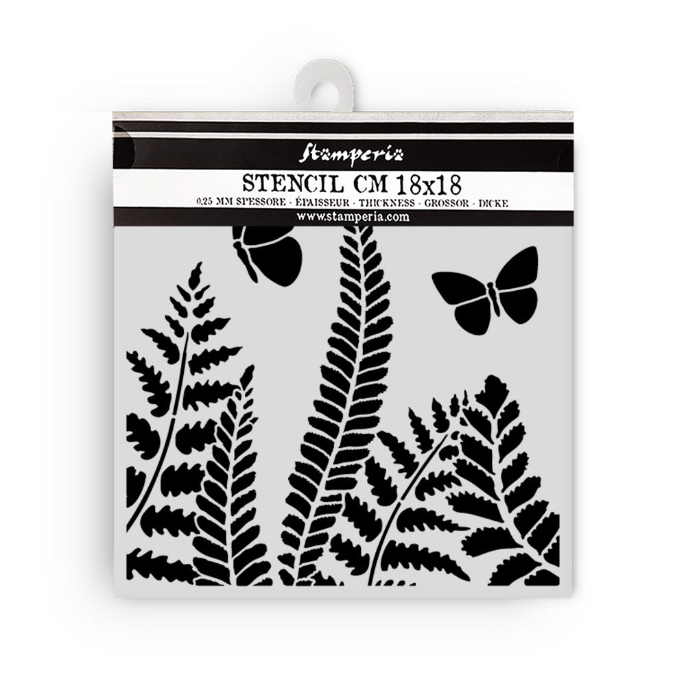 Stamperia Daisy Art Thick Stencil 18x18cm Fern (KSTDQ131)