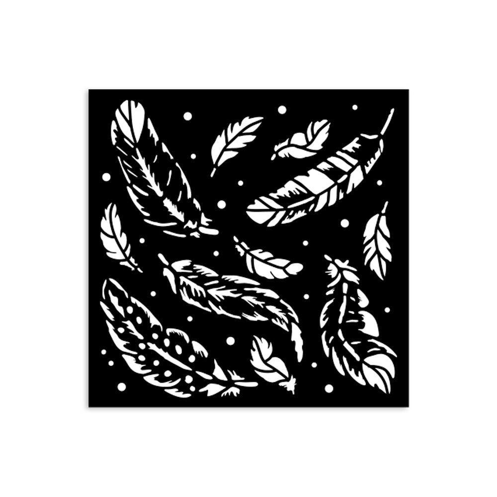Stamperia Herbarium Silvae Thick Stencil 12×12cm Feather Pattern (KSTDS67)