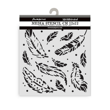 Stamperia Herbarium Silvae Thick Stencil 12×12cm Feather Pattern (KSTDS67)