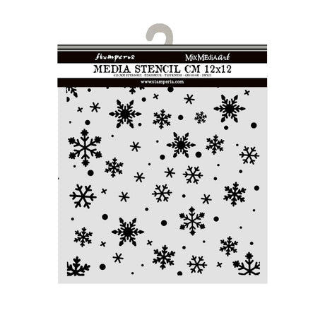 Stamperia Thick Stencil 12 x 12cm Christmas Snowflakes Pattern - KSTDS73