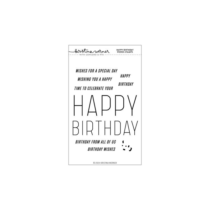 Concord & 9th Happy Birthday Words Stamp Set  (4 x 6)