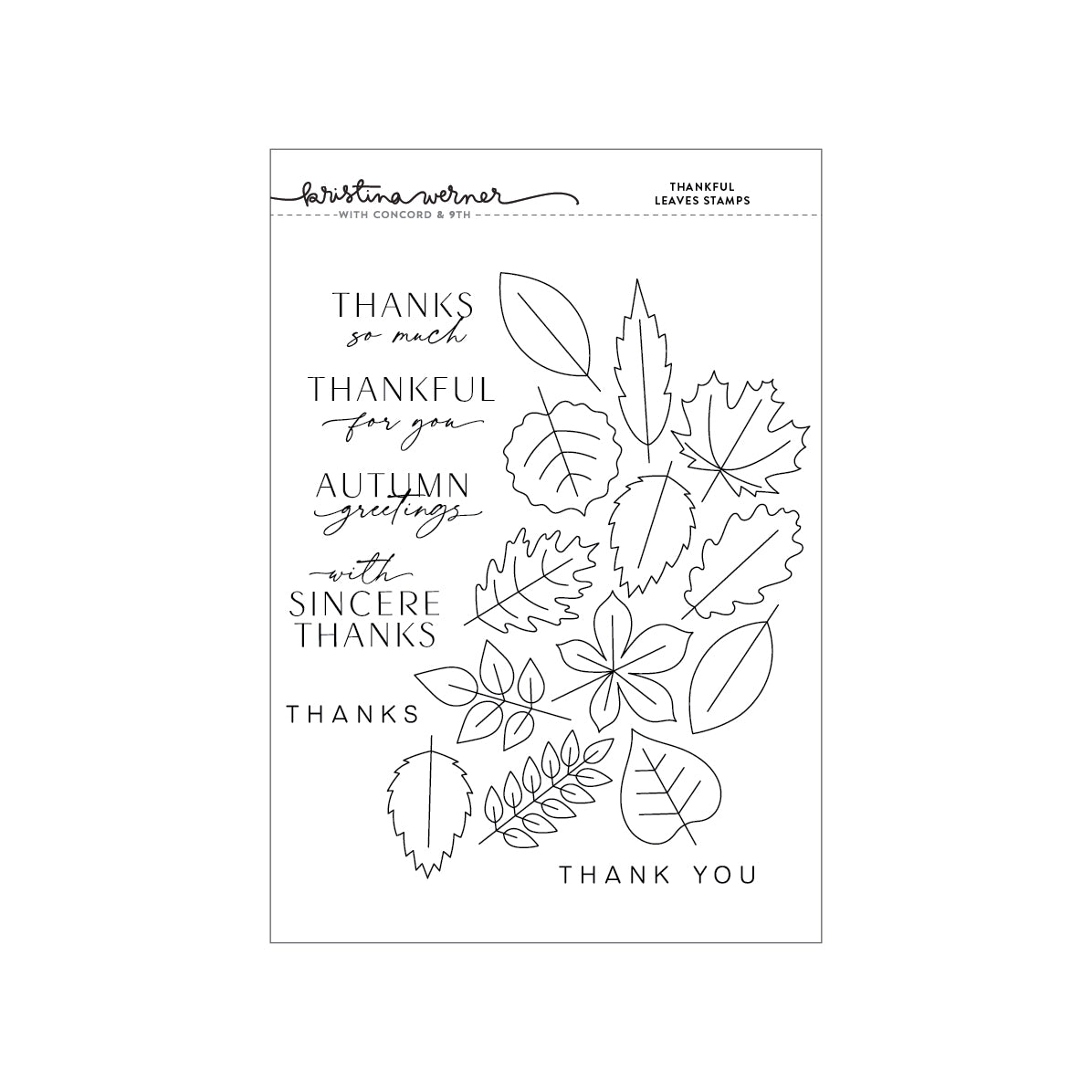 Concord & 9th KRISTINA WERNER Thankful Leaves Stamp Set (6 x 8)