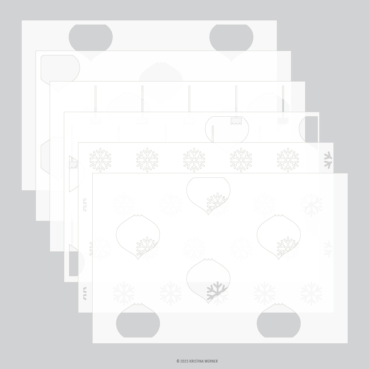 Concord & 9th Kristina Werner Ornaments Stencil Pack (6 qty; 6 x 9)