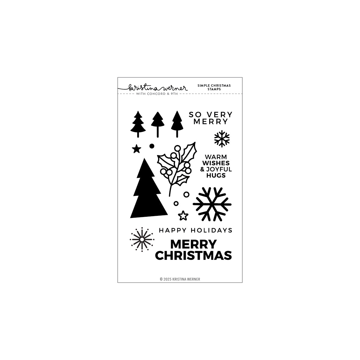 Concord & 9th Kristina Werner Simple Christmas Stamp Set (4 x 6) & Die Bundle