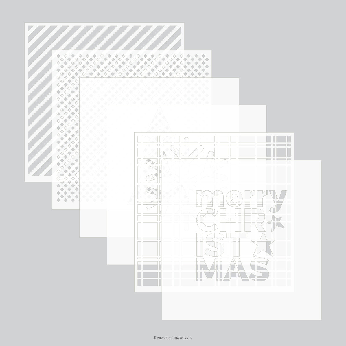Concord & 9th Kristina Werner Simple Christmas Stencil Pack (6 qty; 6 x 6)