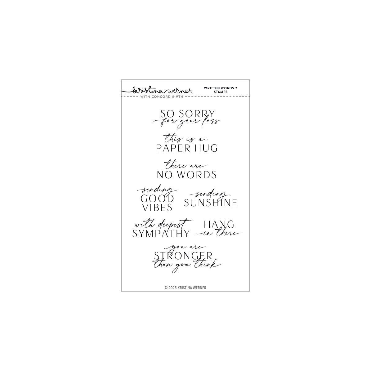 Concord & 9th KW Written Words 2 Stamp Set & Dies (4 x 6)