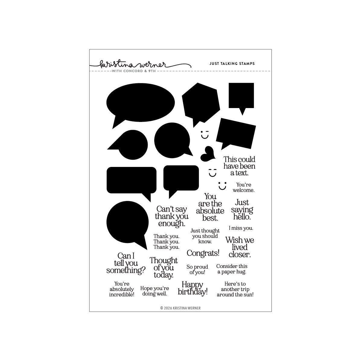 Concord & 9th KW Just Talking Stamp Set (6 x 8) / Die Bundle