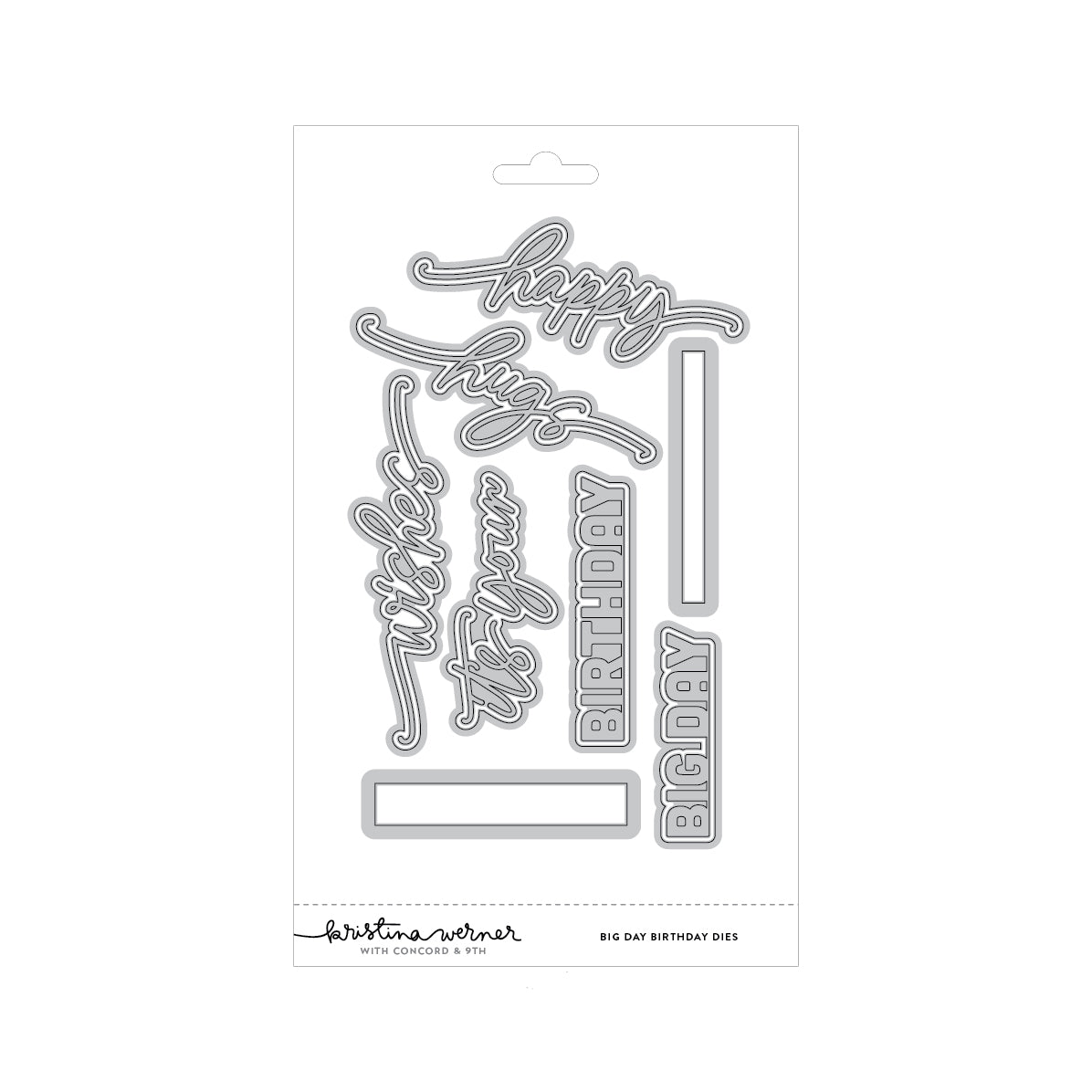 Concord & 9th Kristina Werner Big Day Birthday Stamp Set (6 x 8) & cordinating 3 dies