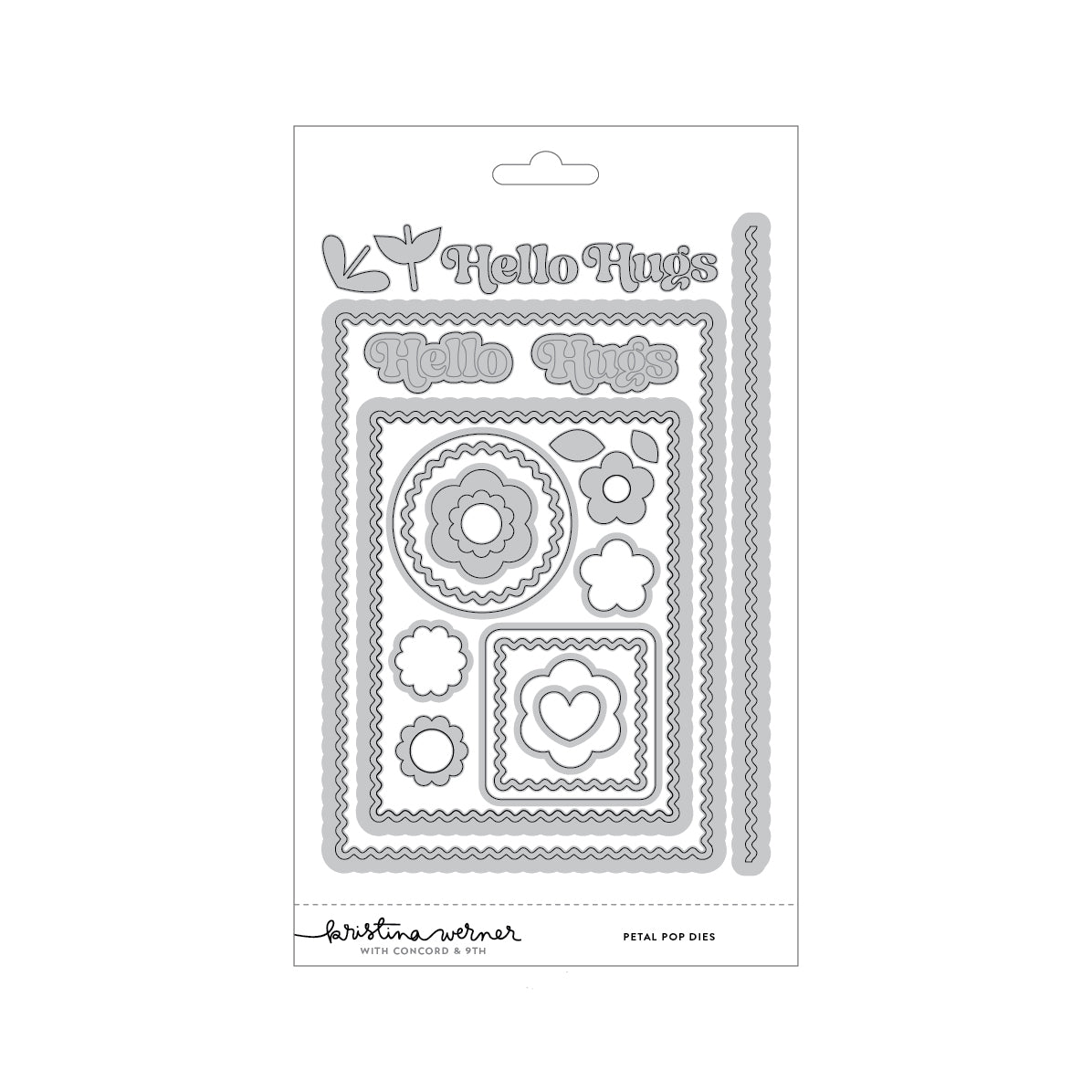 Concord & 9th KW Petal Pop Greetings Stamp Set (4 x 6) & Die Bundle