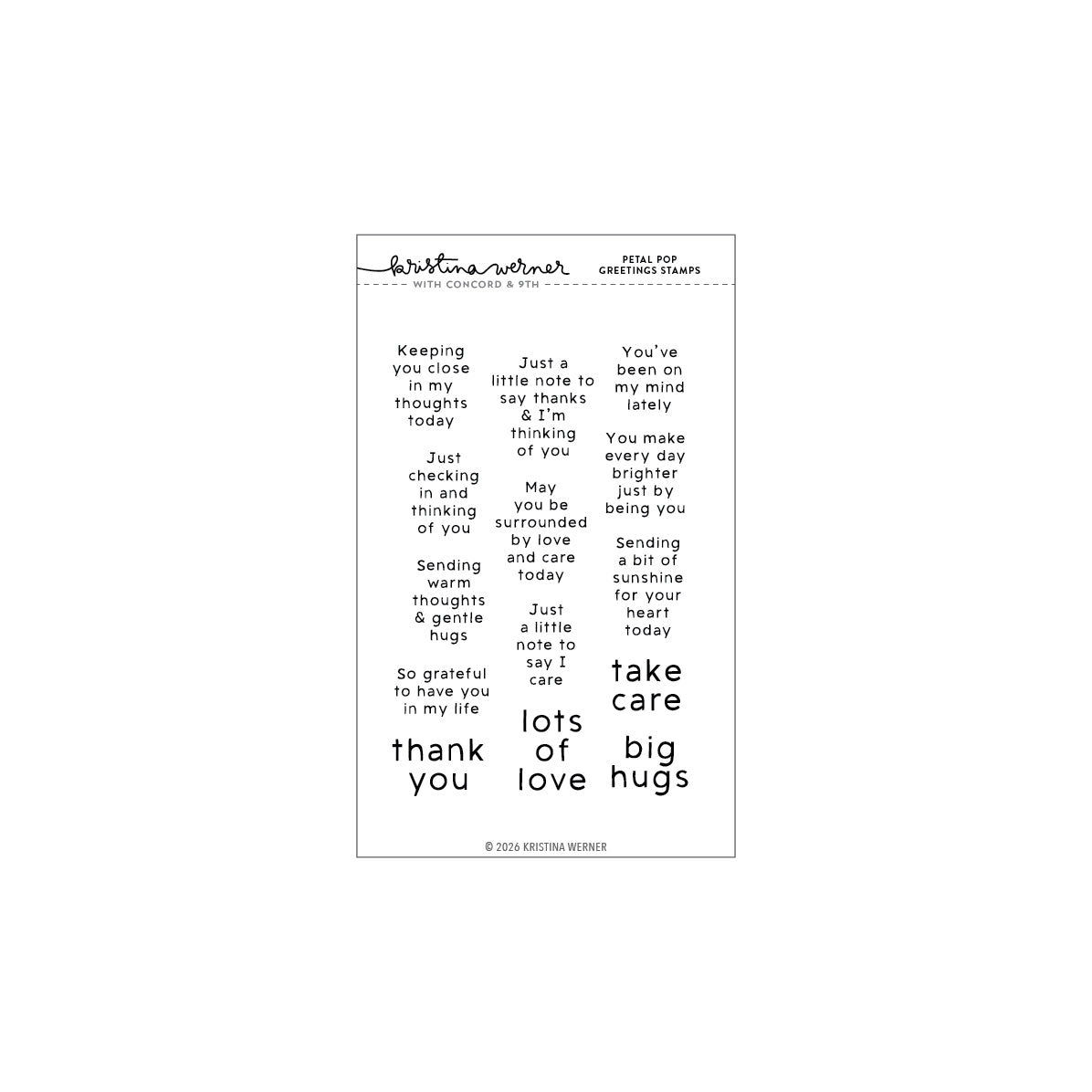 Concord & 9th KW Petal Pop Greetings Stamp Set (4 x 6) & Die Bundle