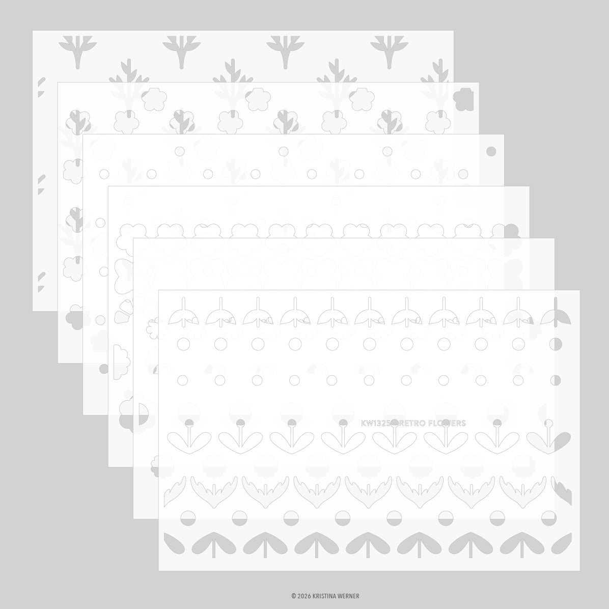Concord & 9th KW Petal Pop Stencil Pack (6 qty; 6 x 9)