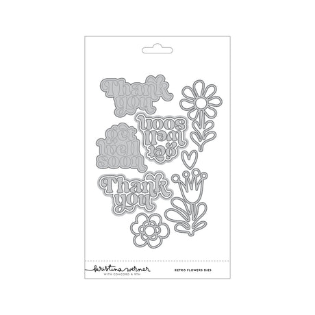 Concord & 9th KW Retro Flowers Stamp Set (6 x 8) & Die Bundle