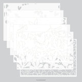 Concord & 9th KW Retro Flowers Stencil Pack (6 qty; 6 x 9)