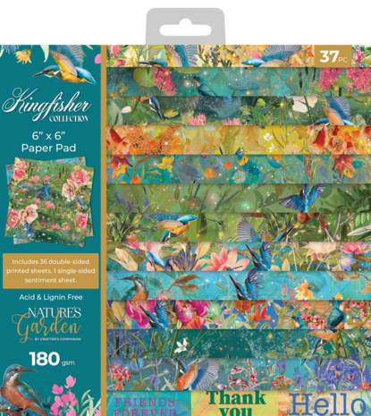 Crafter's Companion Kingfisher Collection 6x6 Inch Paper Pad (NG-KF-PAD6)