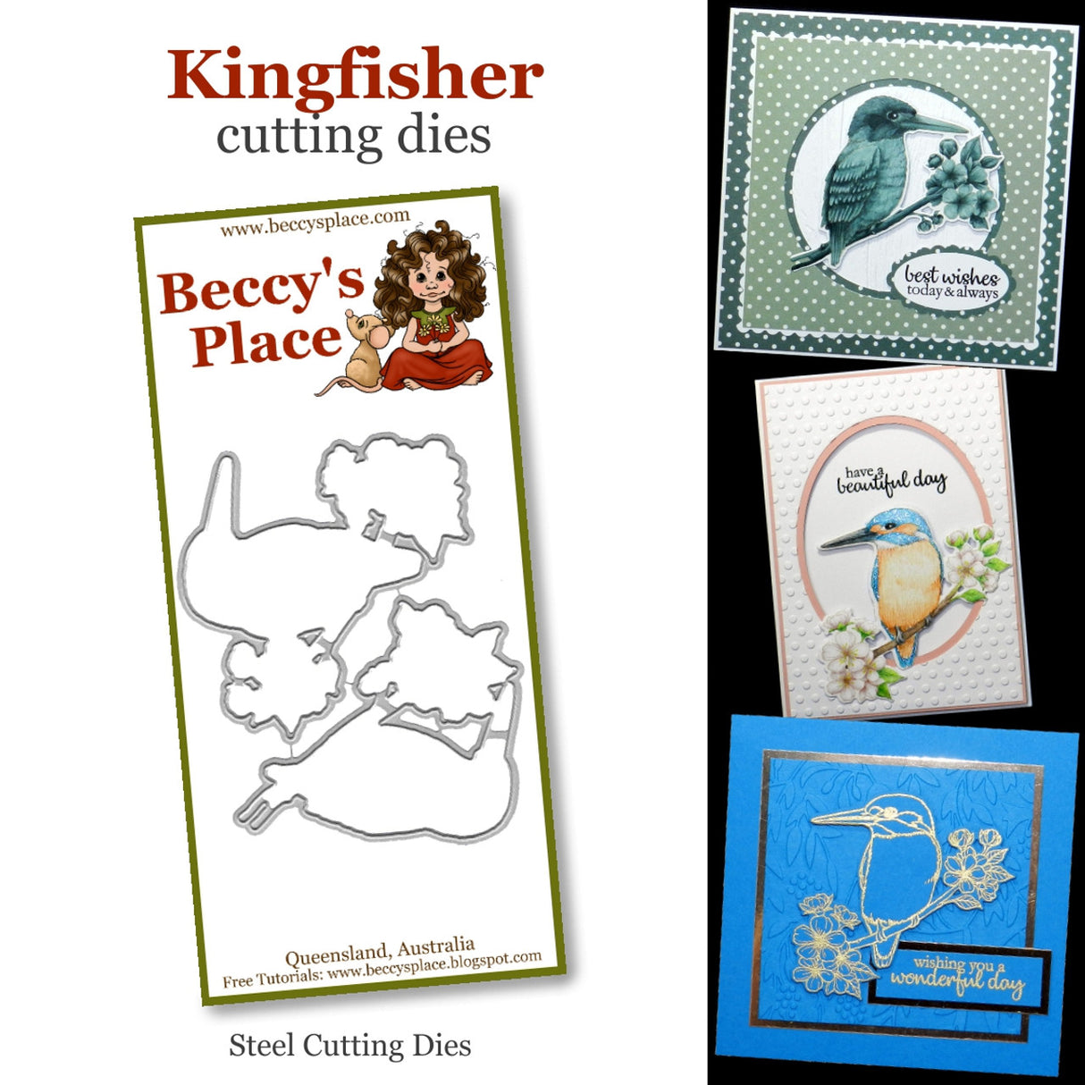 Beccy's place Kingfishers cutting dies